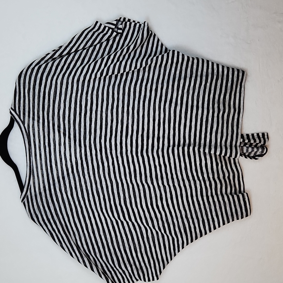 Ana Women's Knit button-up Top Stripes Black White Size XL - Picture 7 of 8